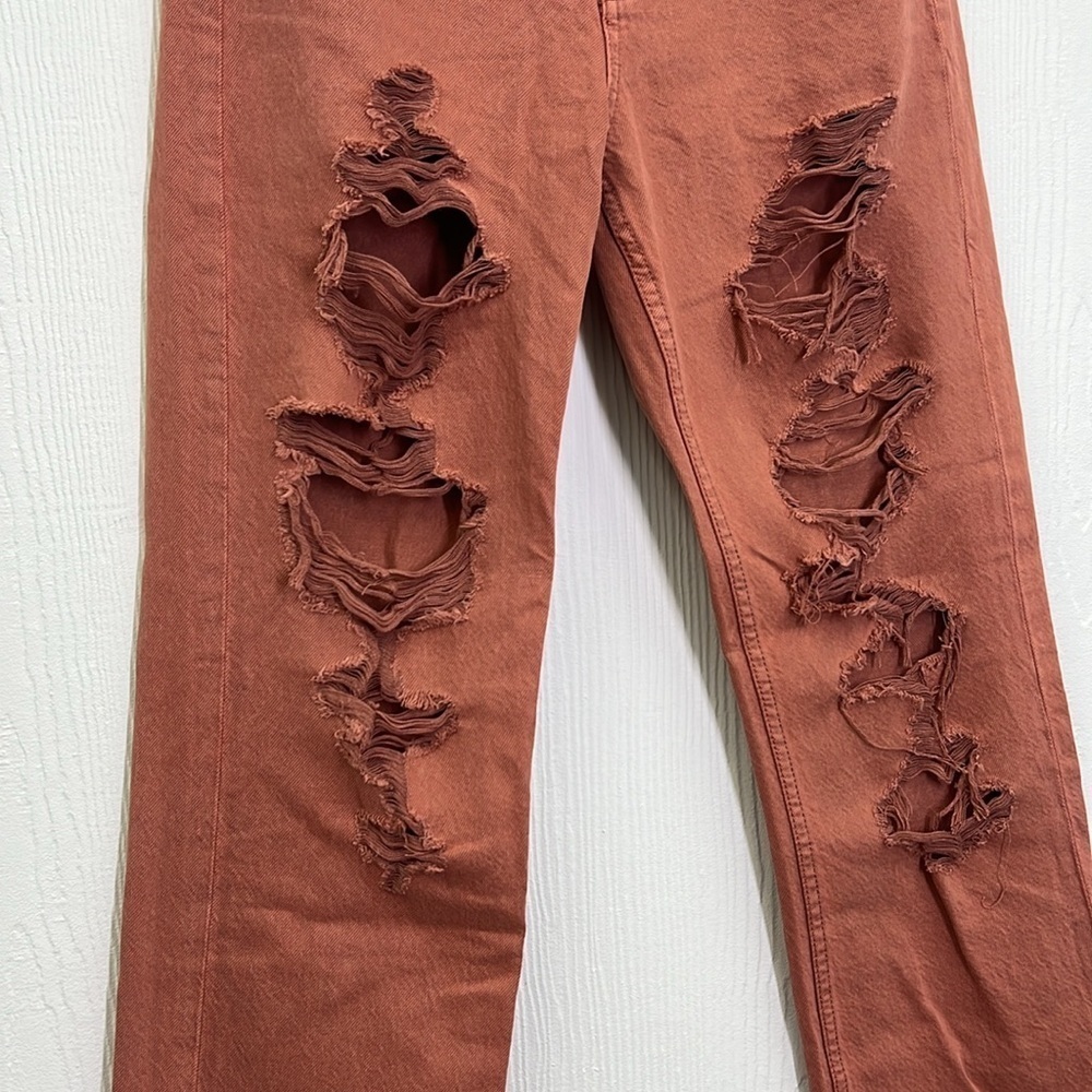 Aeropostale - Distressed Dark Pink 90s Baggy High Waisted Jean Size 2Regular - Picture 5 of 13
